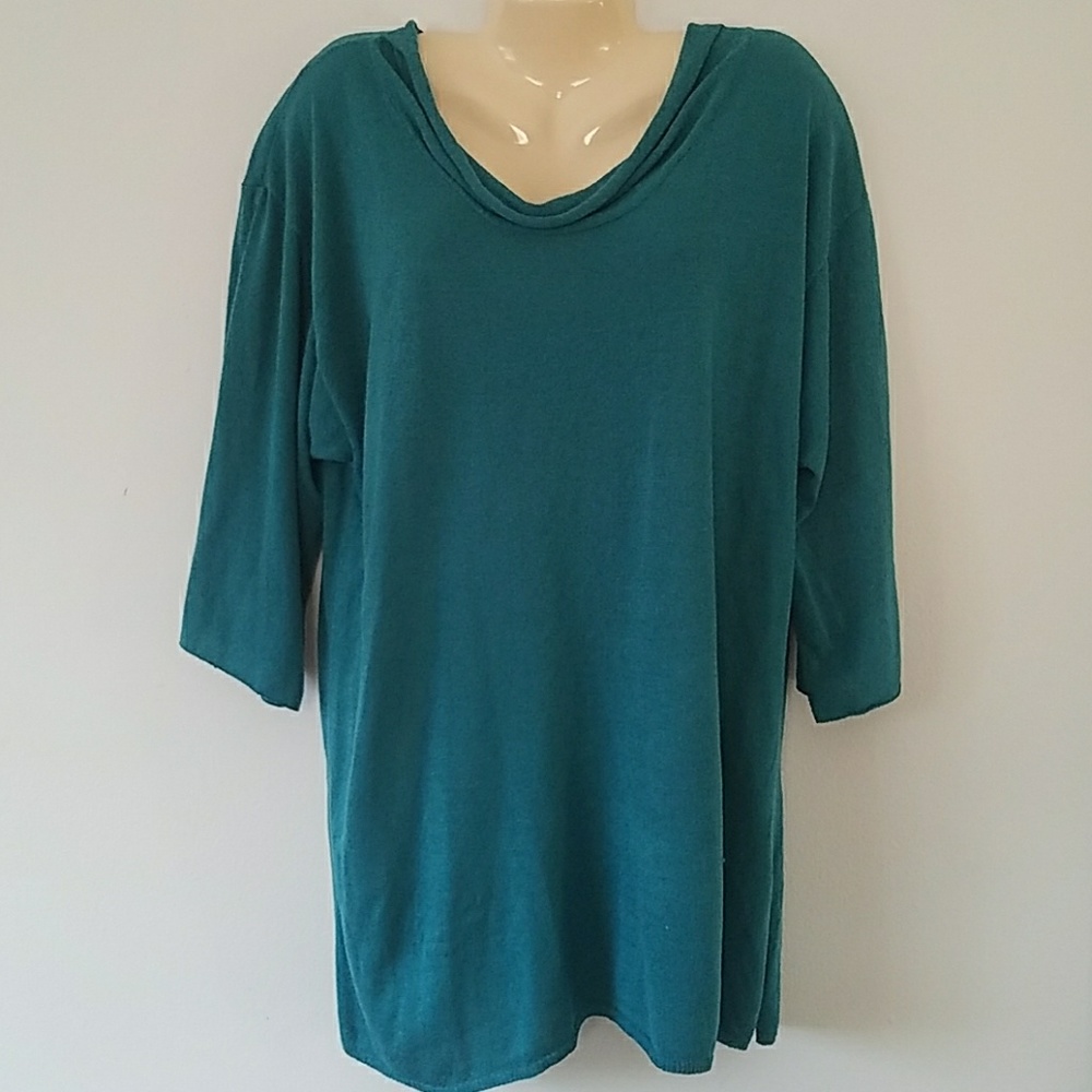 Coldwater Creek Sea-Green Scoop Neck lo Sweater 2X